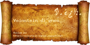 Veinstein Ágnes névjegykártya